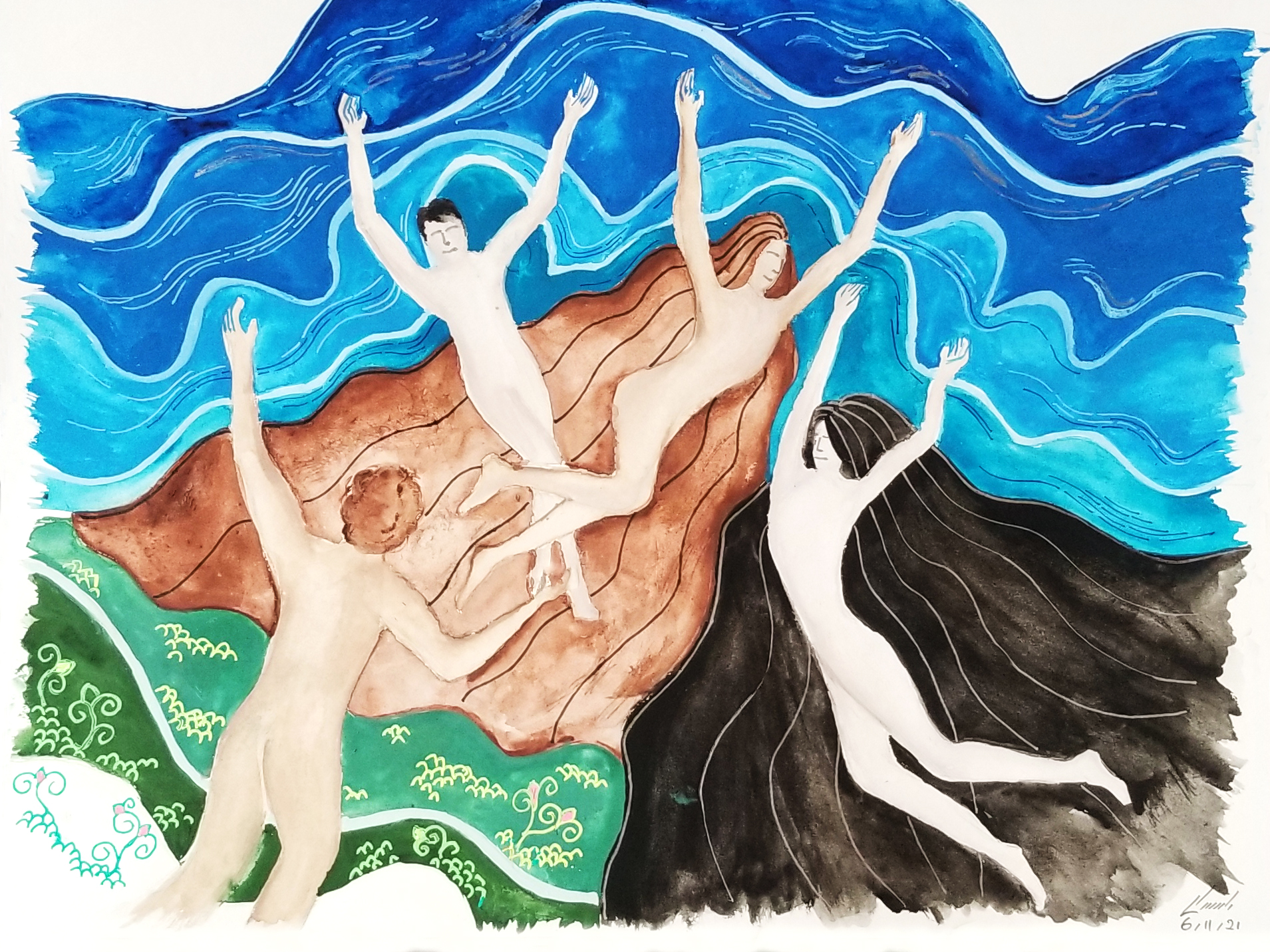 Painting Hands of the Family by Negar T